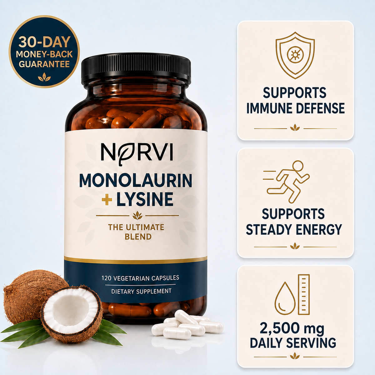 Monolaurin + Lysine Natural Epstein-Barr Support
