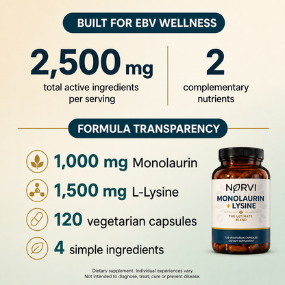 Monolaurin + Lysine Natural Epstein-Barr Support