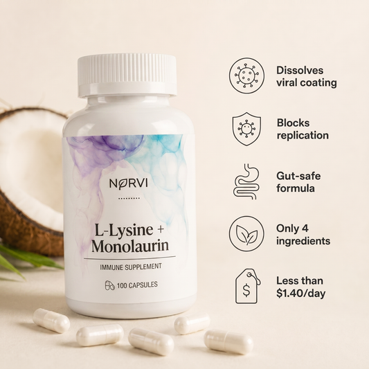 Lysine + Monolaurin Natural Herpes Support