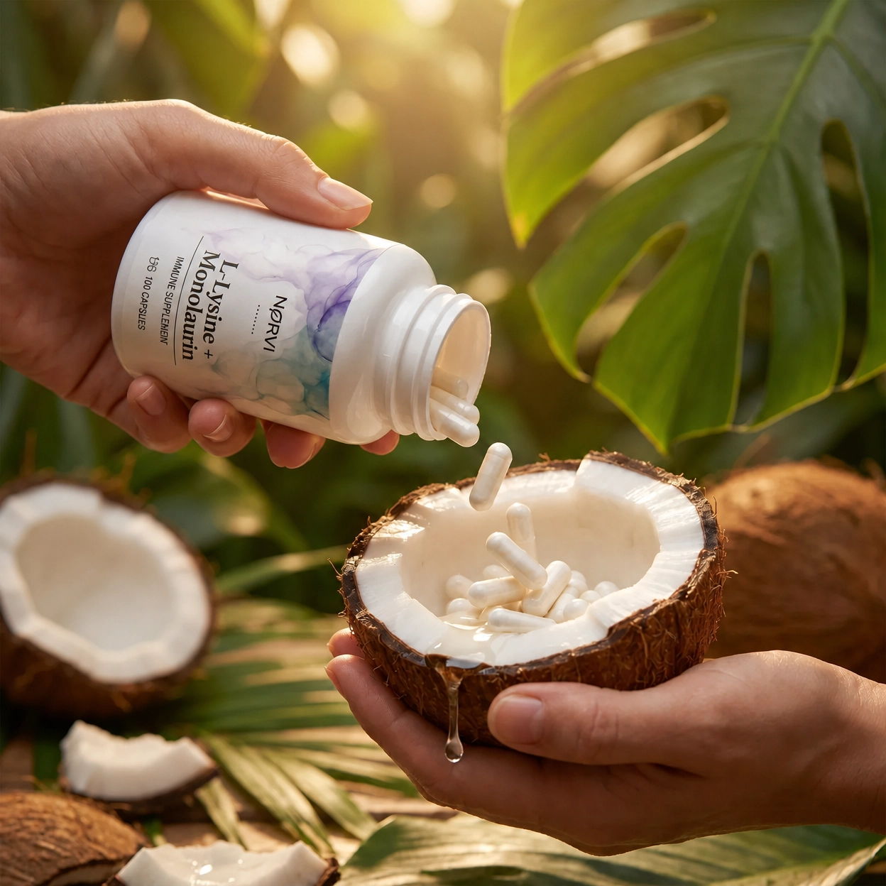 Lysine + Monolaurin Natural Herpes Support